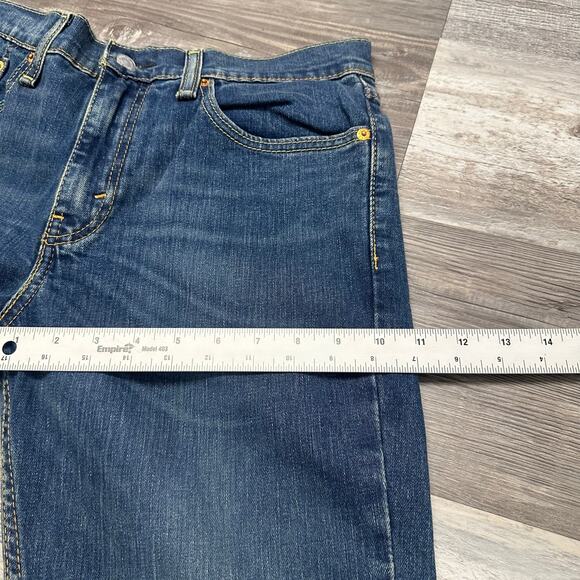 Levis 511 Dark Wash Faded Blue Mens 32x28 Slim Fit Stretch Denim Jeans Red Tab - Picture 10 of 11